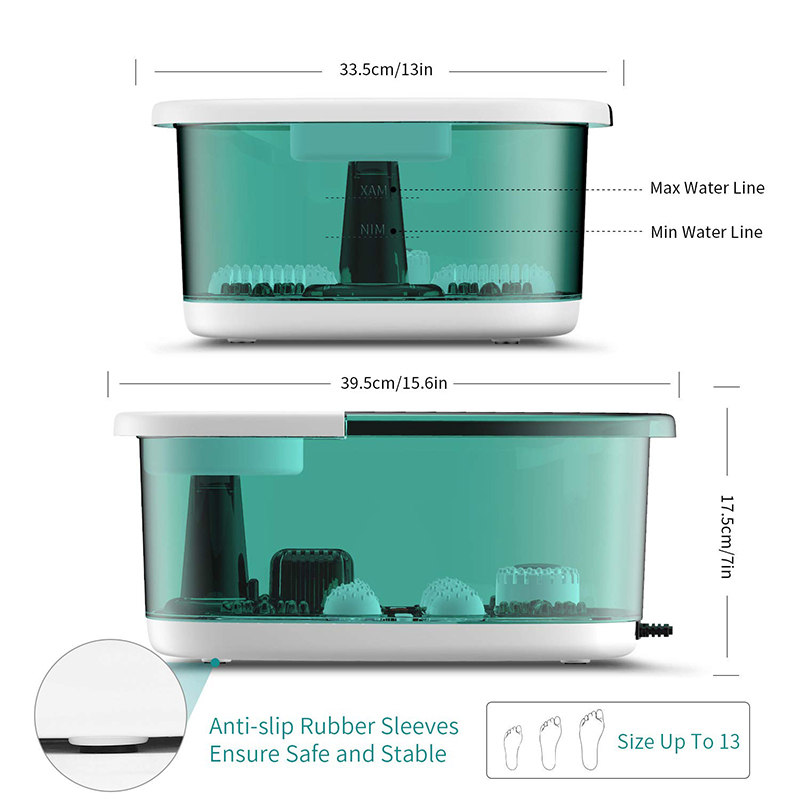 MM-20A-3 Voetbadmassageapparaat met warmte en vier grote massagerollen