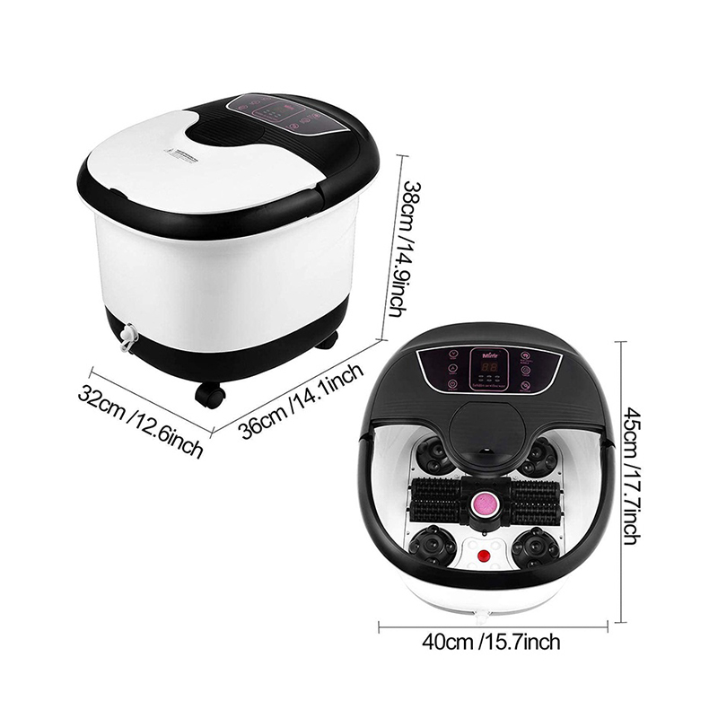 MM-18C Automatische voetspa-badmassager met 8-delige massagerollen en puimsteen