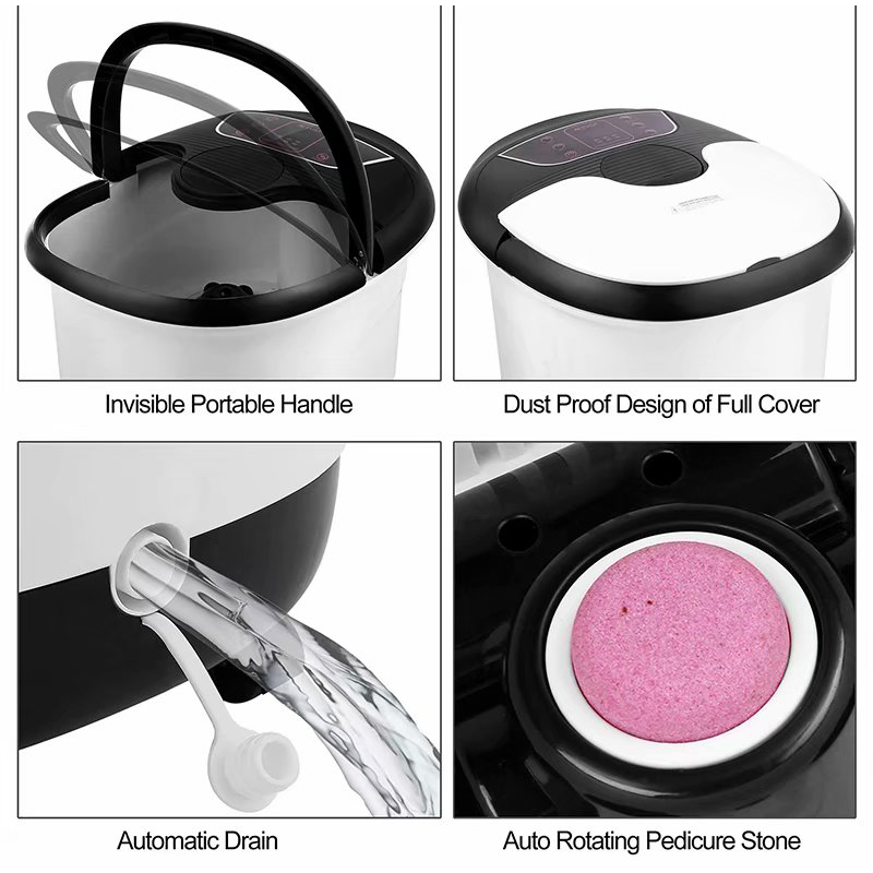 MM-18C Automatische voetspa-badmassager met 8-delige massagerollen en puimsteen